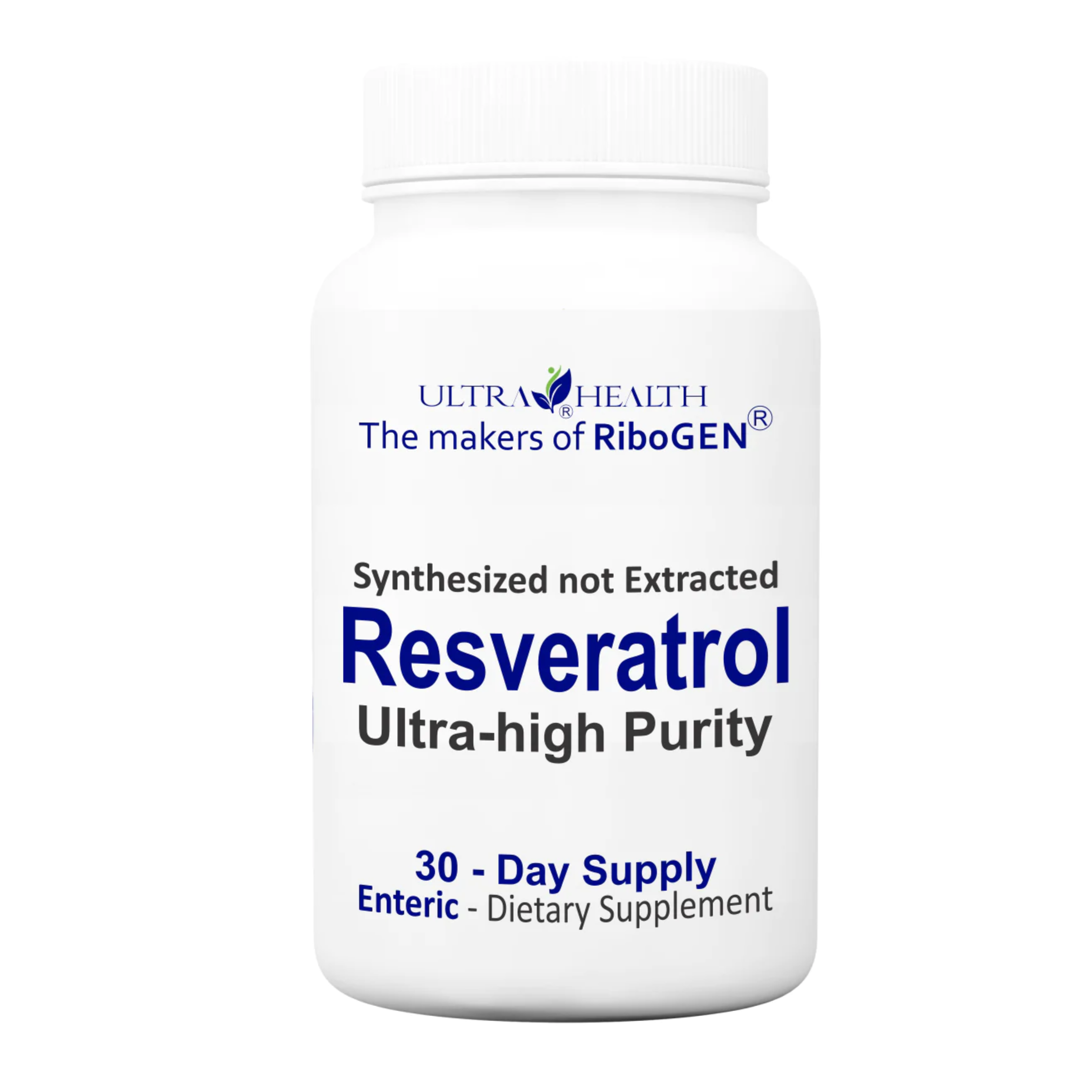 ResveraGEN™ 30 ENTERIC (Resveratrol): Ultra-pure Pharmaceutical Grade 300mg (Resveratrol: CAS No. 501-36-0), 30-Day Supply, not extracted but synthesized, no additives