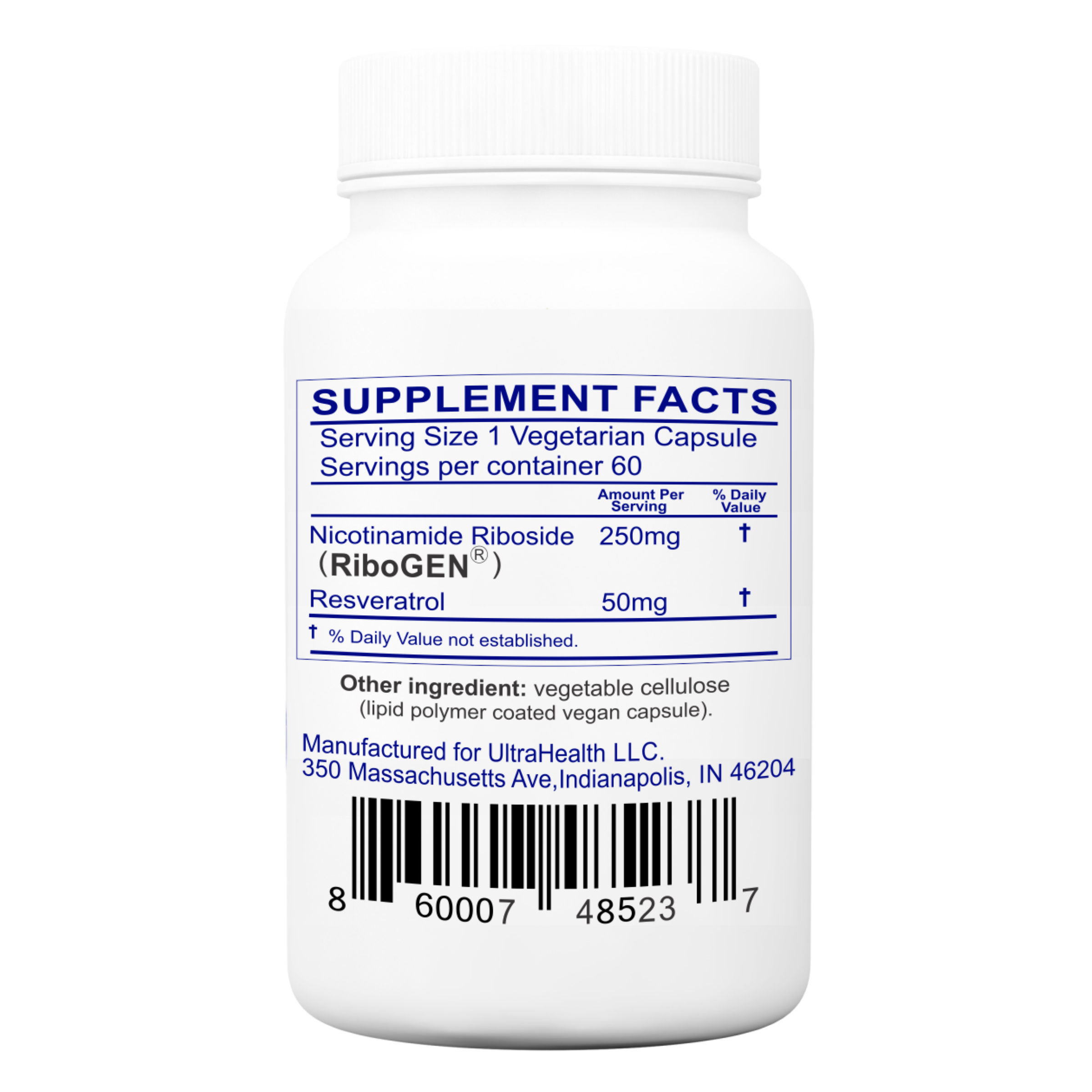 60E-RR INTL, 60-day supply, Resveratrol and NR, NAD+ Boosting Supplement, 300mg, Liposomal Enteric Capsules