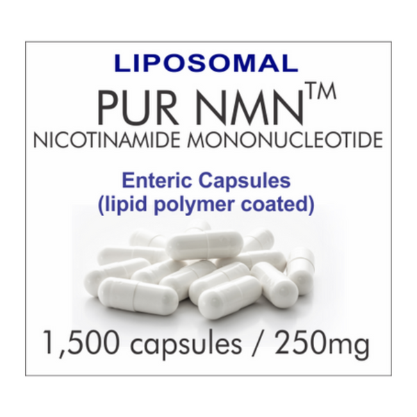 PUR N.M.N 1500E, 1,500 bulk capsules, 250mg, Liposomal NAD+ Boosting compound.