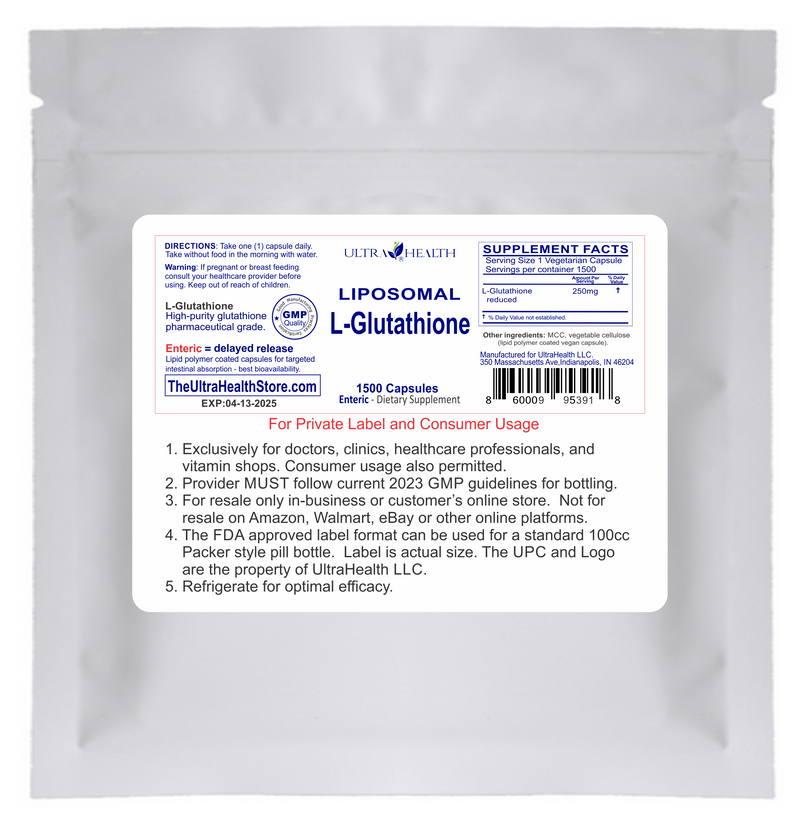 Best Glutathione Supplement - 1500 Capsule supply - 1500E INTL Liposomal