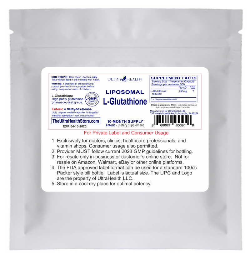 Best Glutathione Supplement - 1,500 capsule supply - 1500E Liposomal