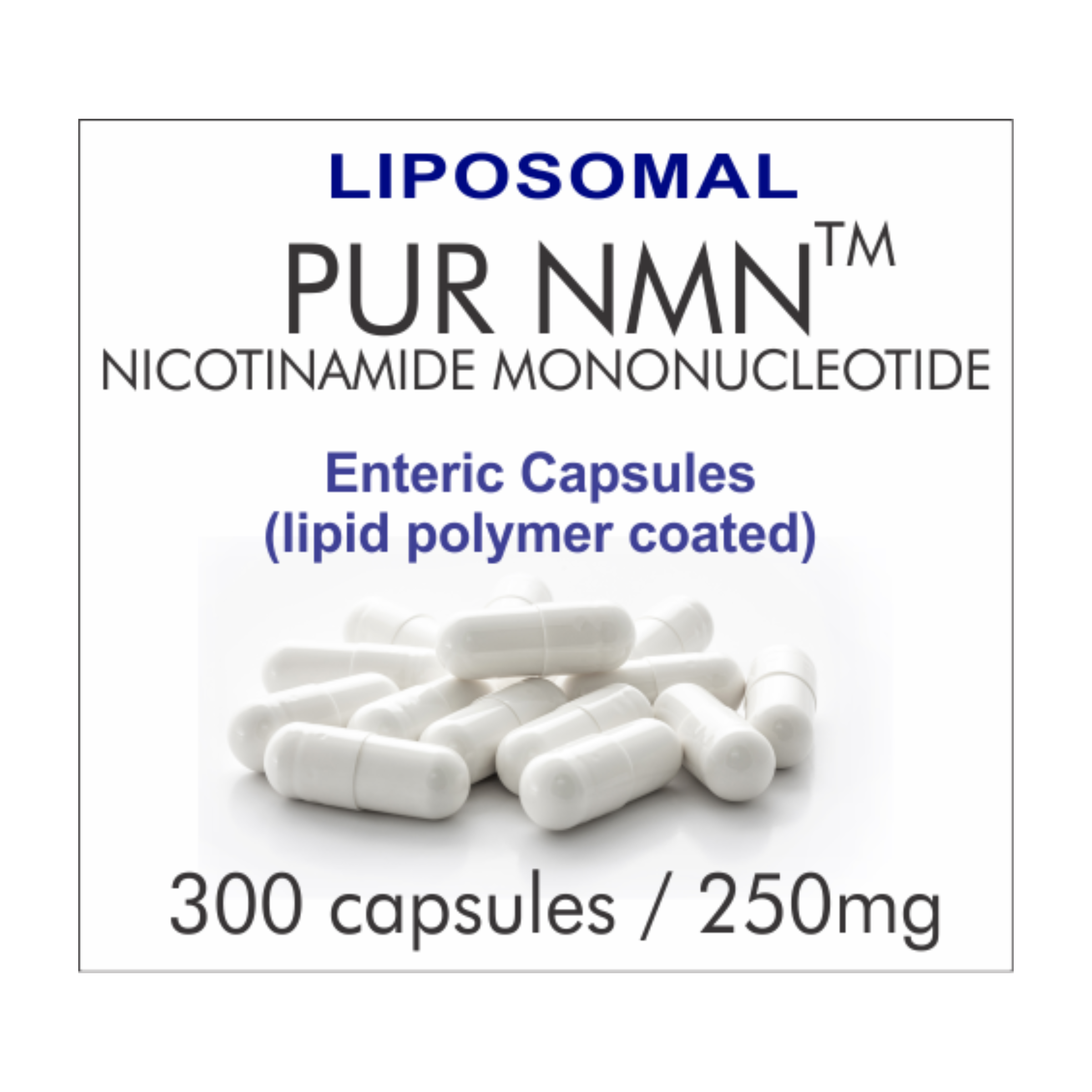 PUR N.M.N. 300E, 10-month supply, 250mg, NAD+ boosting liposomal capsules