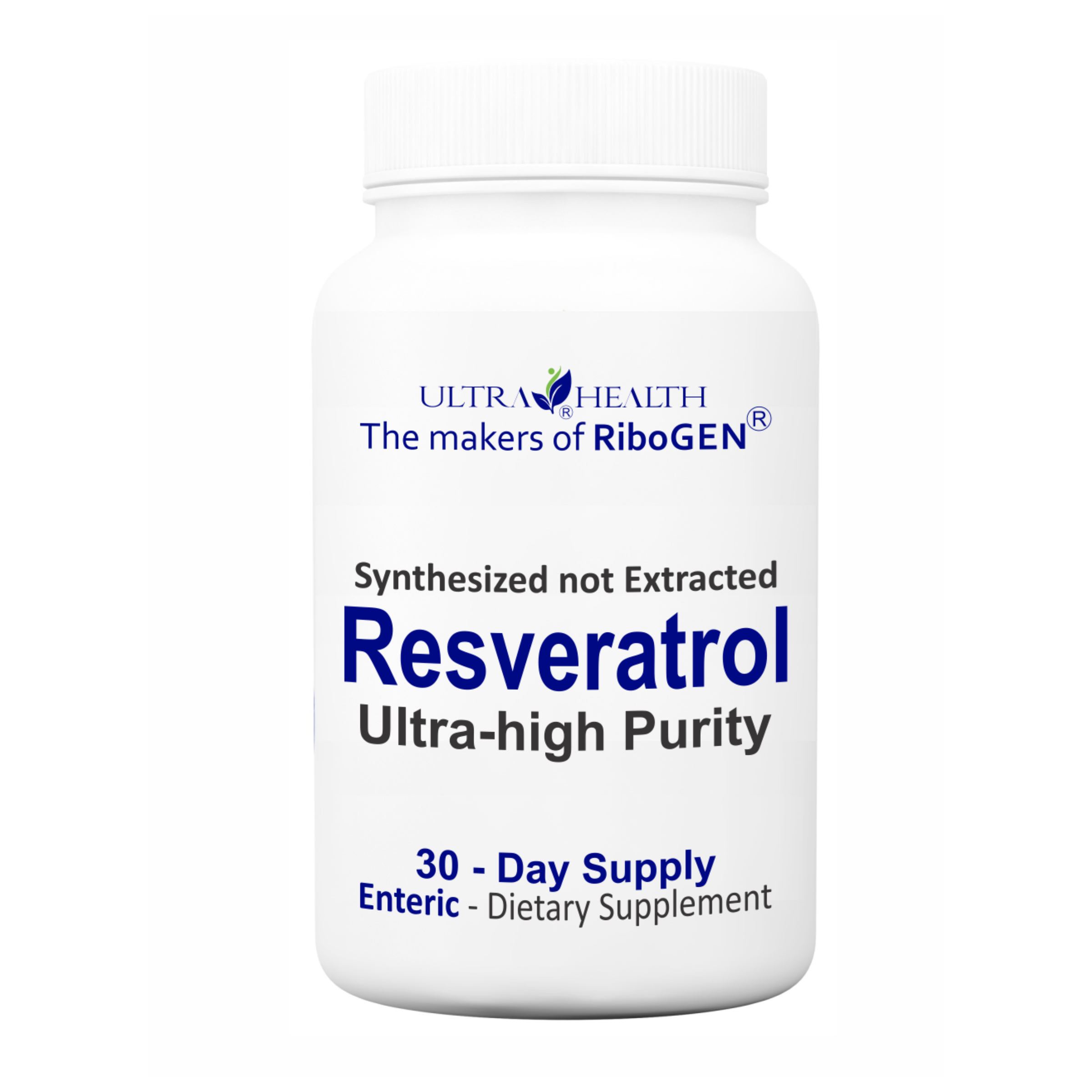 ResveraGEN™ 30 INTL ENTERIC (Resveratrol): Ultra-pure Pharmaceutical Grade 300mg (Resveratrol: CAS No. 501-36-0), 30-Day Supply, not extracted but synthesized, no additives