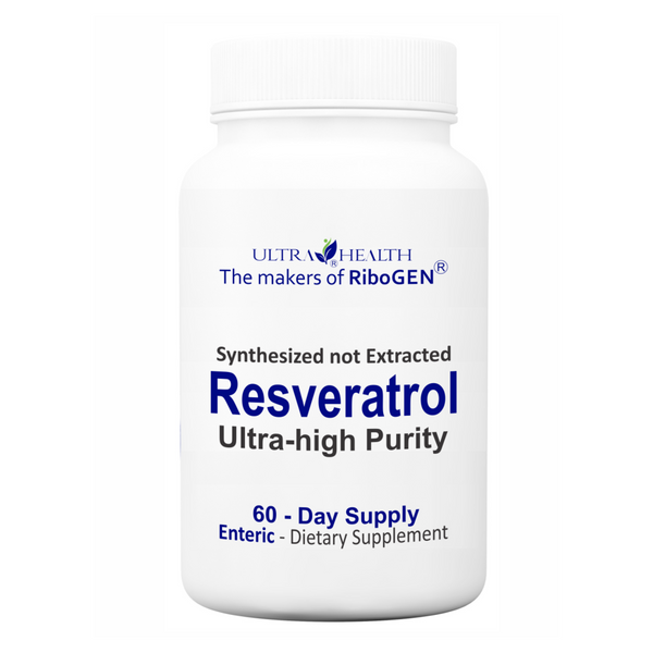 ResveraGEN™ 60 ENTERIC (Resveratrol): Ultra-pure Pharmaceutical Grade 300mg (Resveratrol: CAS No. 501-36-0), 60-Day Supply, not extracted but synthesized, no additives