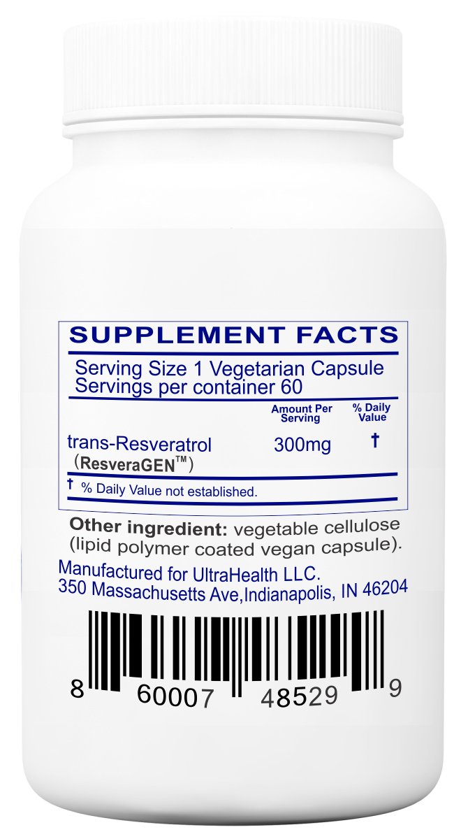 ResveraGEN™ 60 ENTERIC (Resveratrol): Ultra-pure Pharmaceutical Grade 300mg, 2-Month Supply, no additives