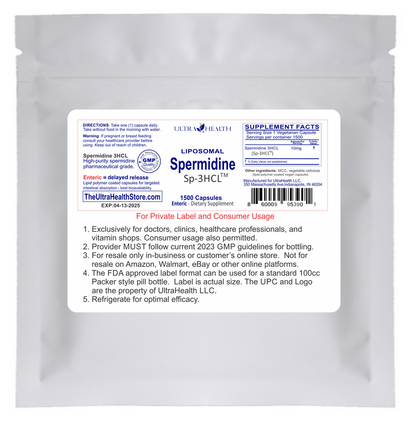 Best Spermidine Supplement - 1500 capsule supply, 1500E INTL Liposomal